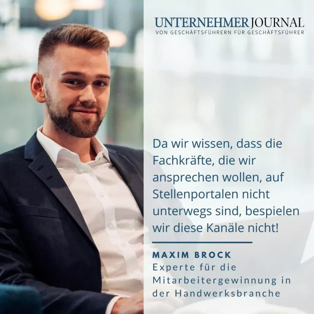 Maxim Brock - Brock Consulting im Unternehmer Journal